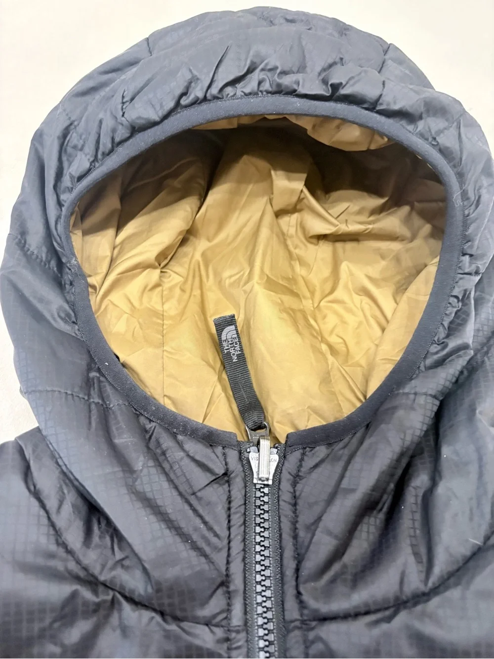 The North Face Men’s Hooded Puffer Jacket - Black & Tan Reversible